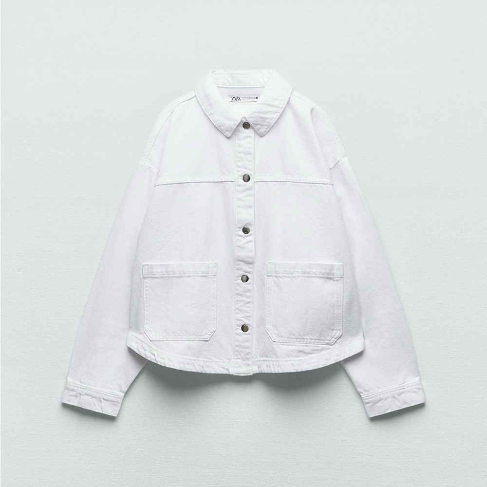 Zara White Denim Jacket